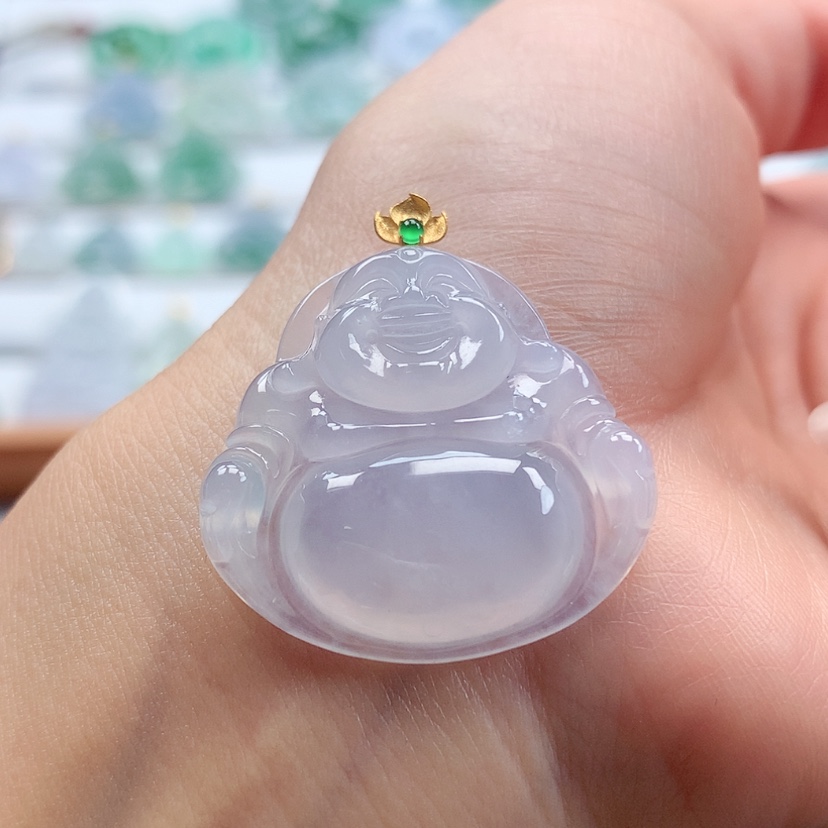 【闪购商品】翡翠吊坠(赠链)18K金镶嵌