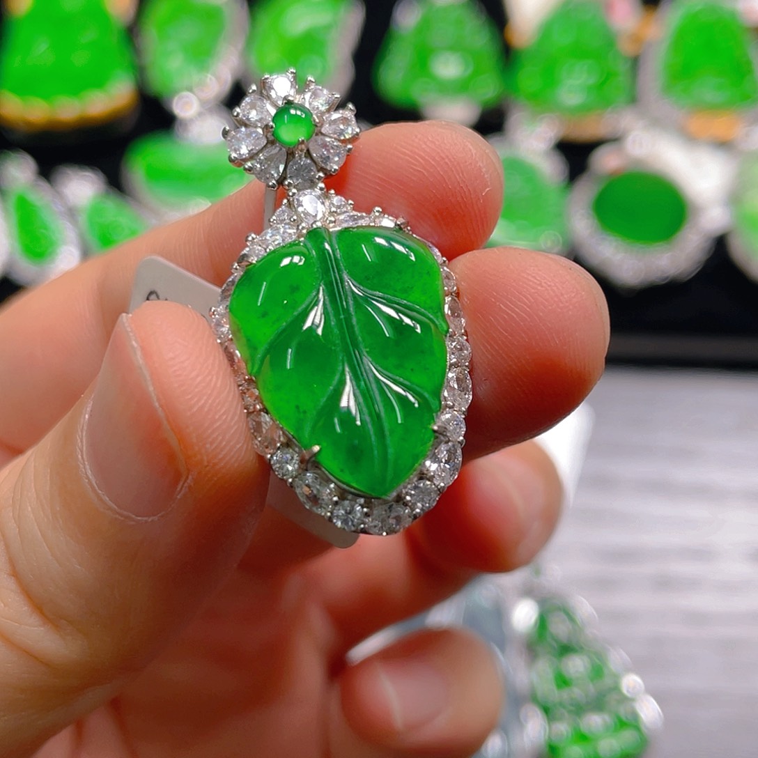 翡翠银S925镶嵌吊坠(不含链)