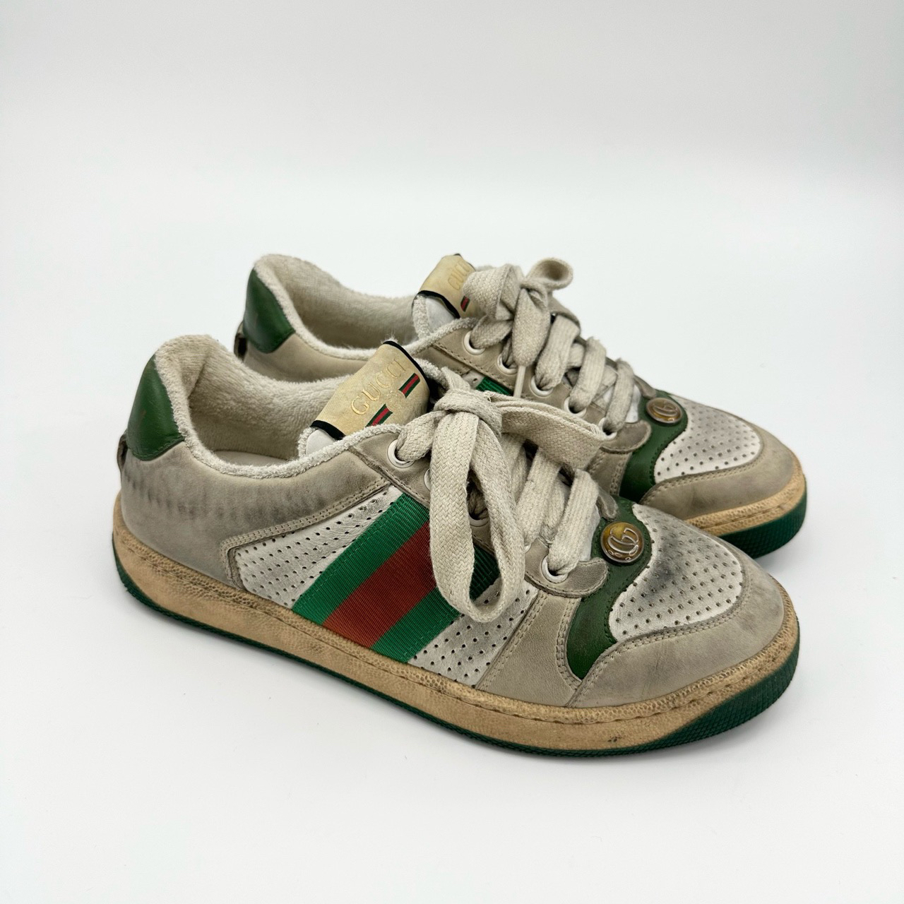 95新 GUCCI/古驰 古驰/35码/做旧绿尾脏脏鞋/97新/pp426120