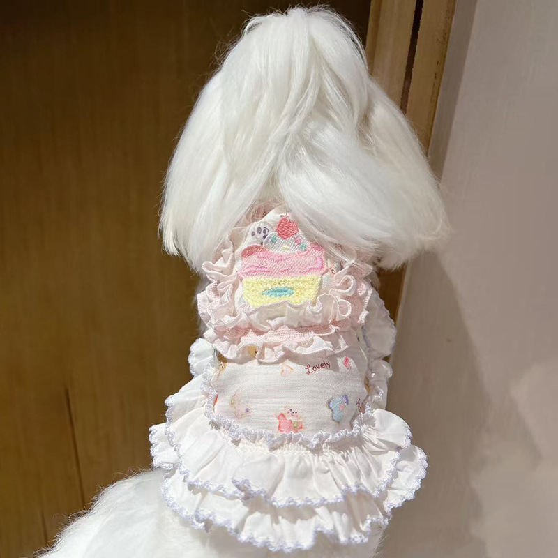 宠物衣服重工公主风宠物狗狗夏季蕾丝裙子比熊约克夏舒适衣服