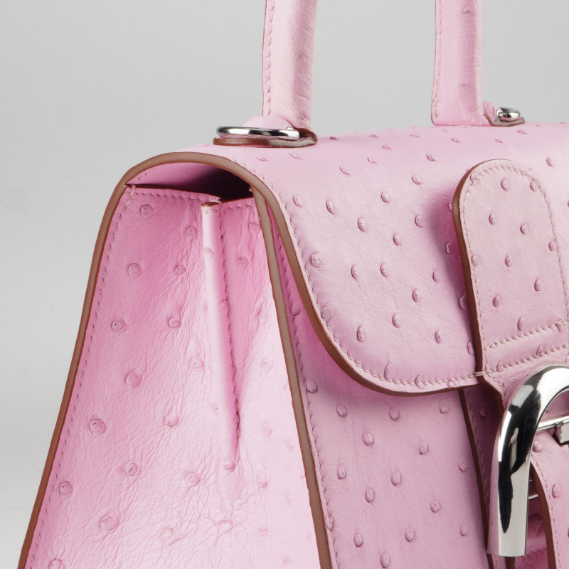 【20DEW-鸵鸟皮】女士真皮紫色手提包高级百搭单肩斜跨包