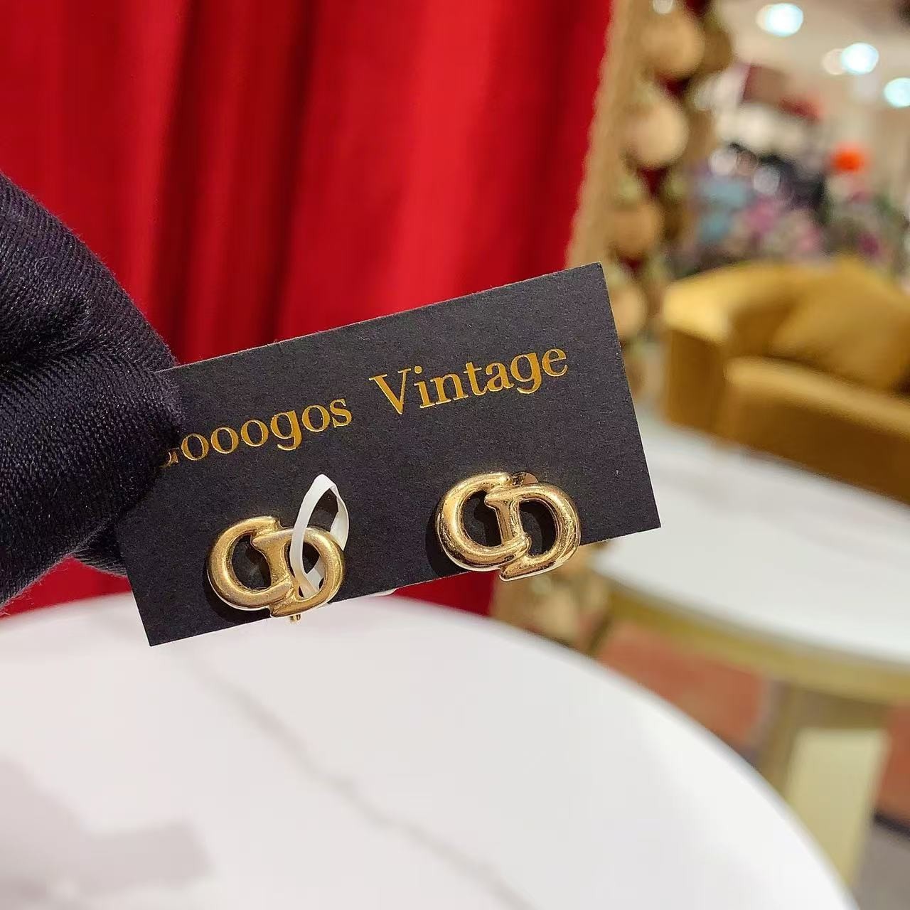 95新 DIOR/迪奥 GGS萌萌丨迪奥字母耳夹 91044114