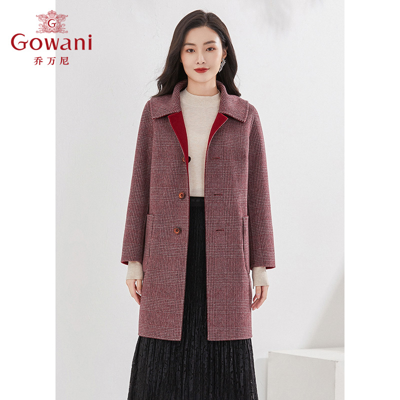 【100%绵羊毛】乔万尼新品双面呢大衣两面穿设计感高级感EI4A536