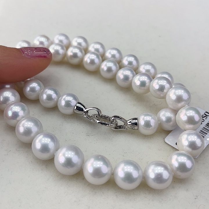 淡水珍珠颈饰银S925镶嵌➕9-10高品冷白