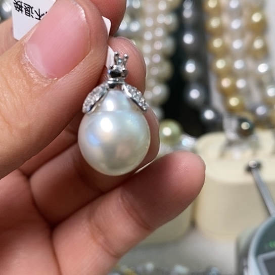 海水珍珠颈饰银S925镶嵌12.35
