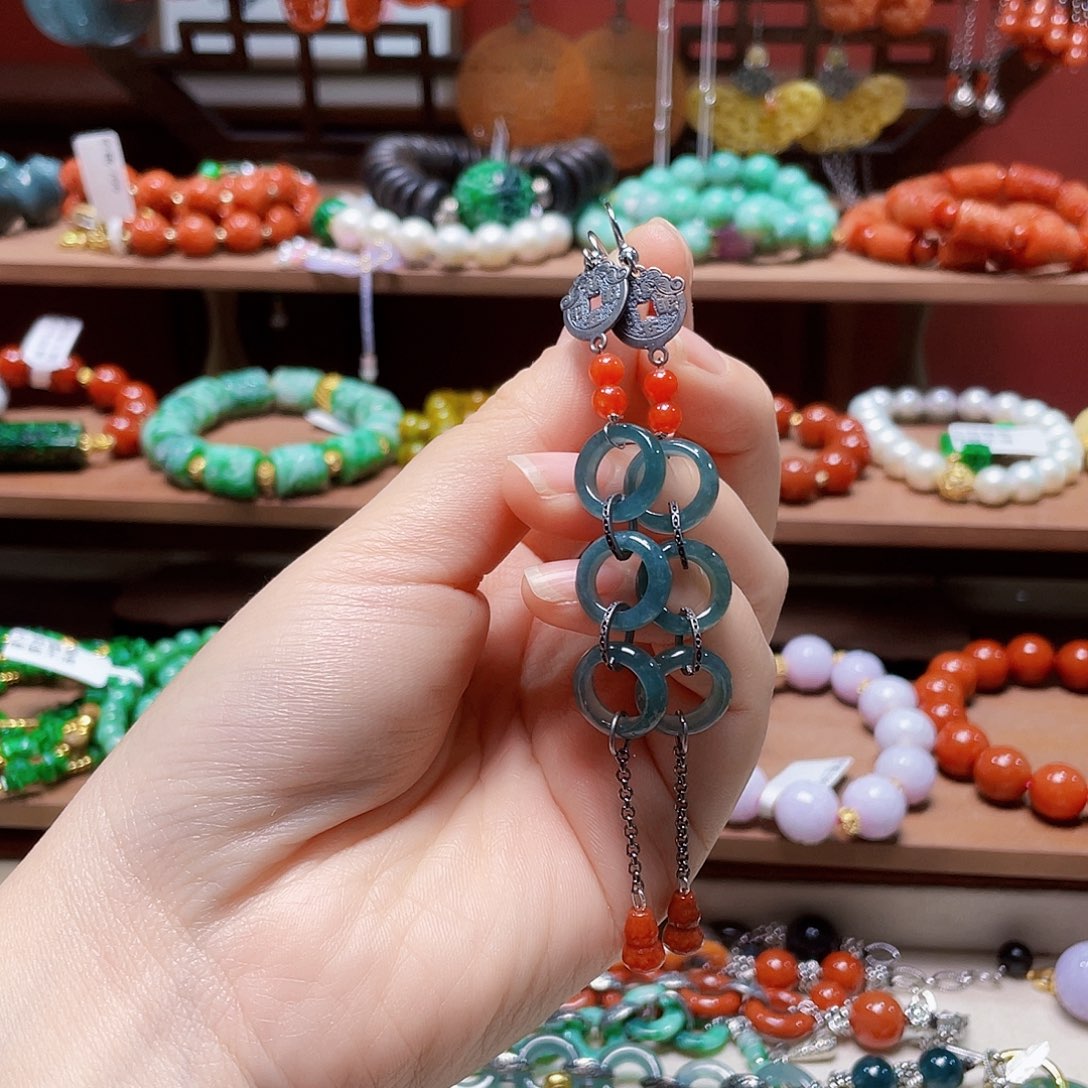 翡翠未镶嵌耳饰饰品