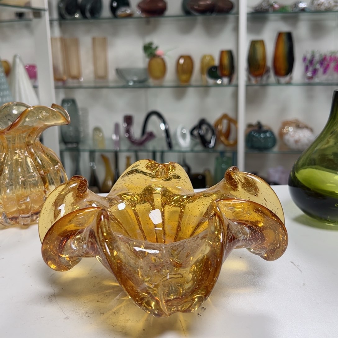 琥珀气泡厚壁果碗长20微瑕