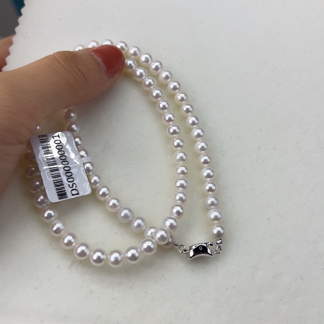 淡水珍珠颈饰银S925镶嵌➕6极光白高品