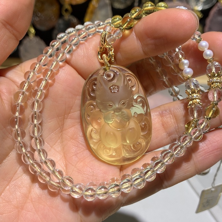 水晶颈饰未镶嵌天然