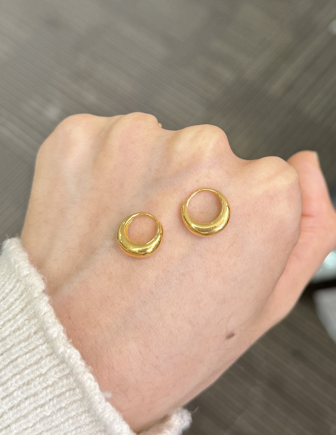  足金999 小胖圈耳圈