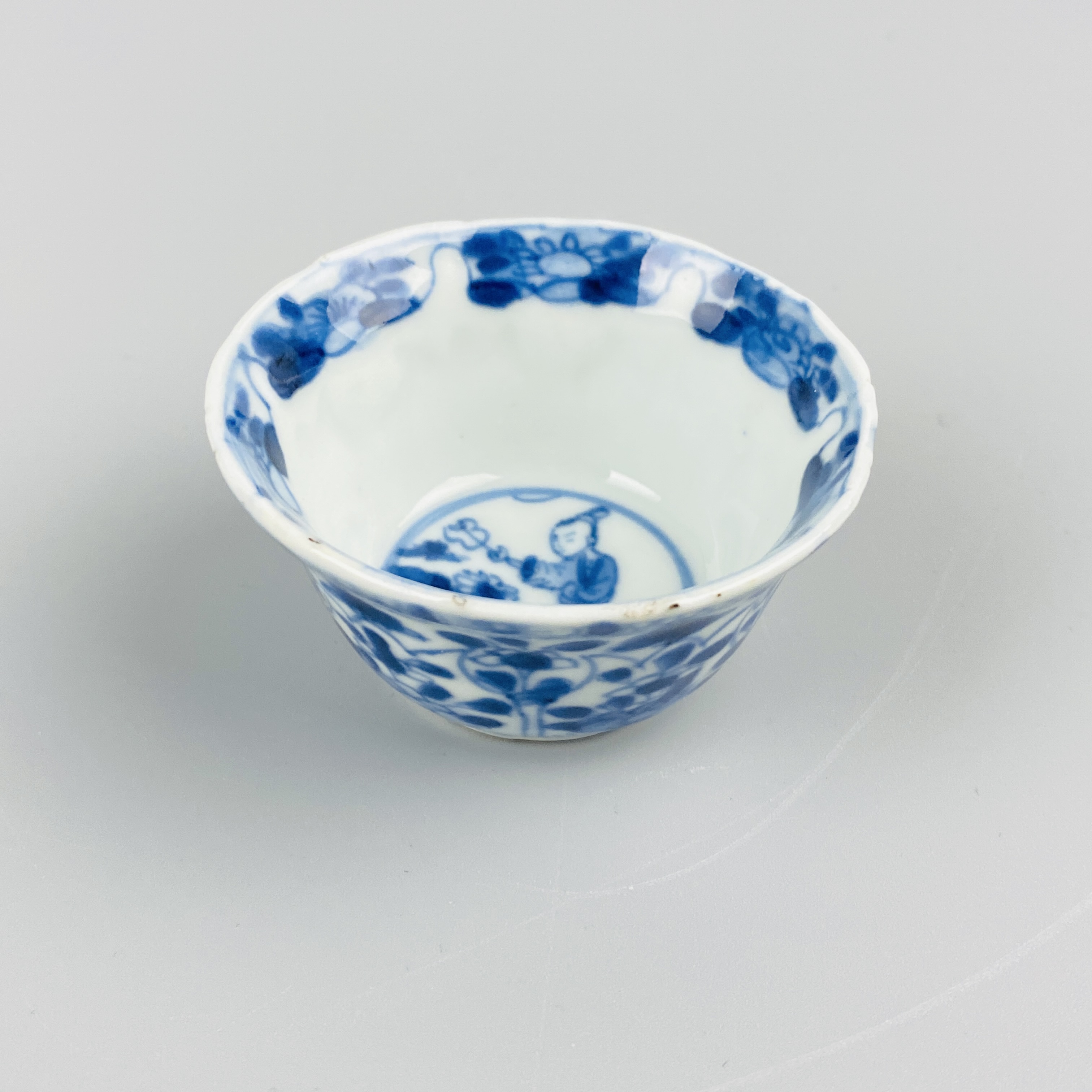 清康熙青花花卉纹杯【古董拍卖】Y224Y21218025