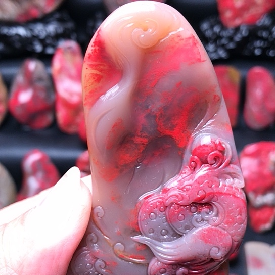 昌化石昌化鸡血石挂件