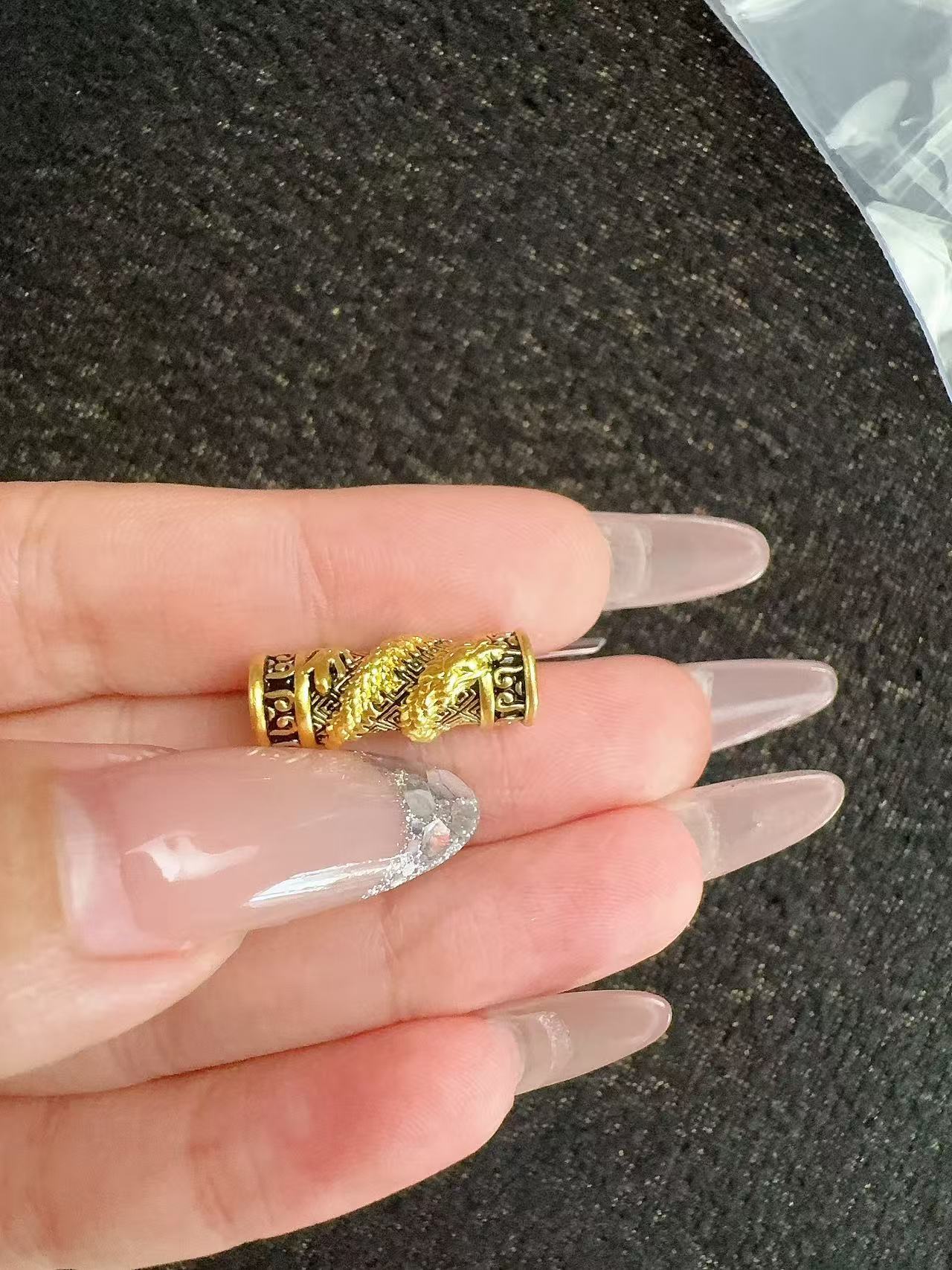 【足金999】黑金盘龙弯管 5D（编码25120507）