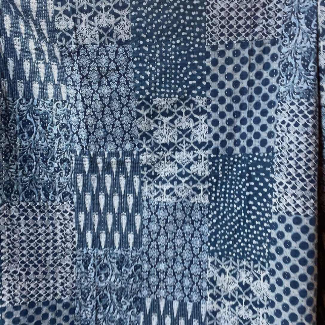 纯棉1.5米2.2米蓝染小尺寸