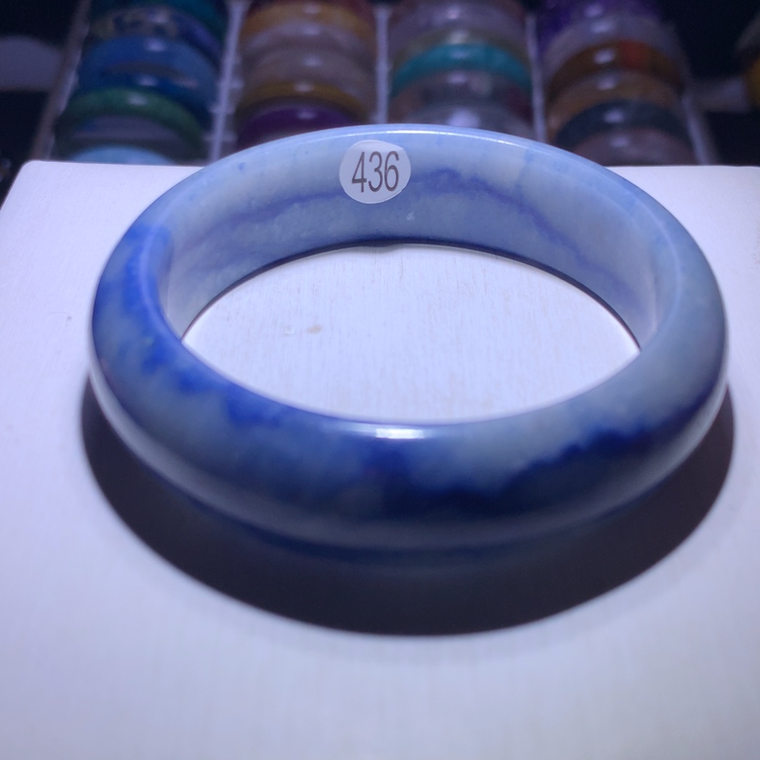 手镯银S925镶嵌黄晶蓝线58.5