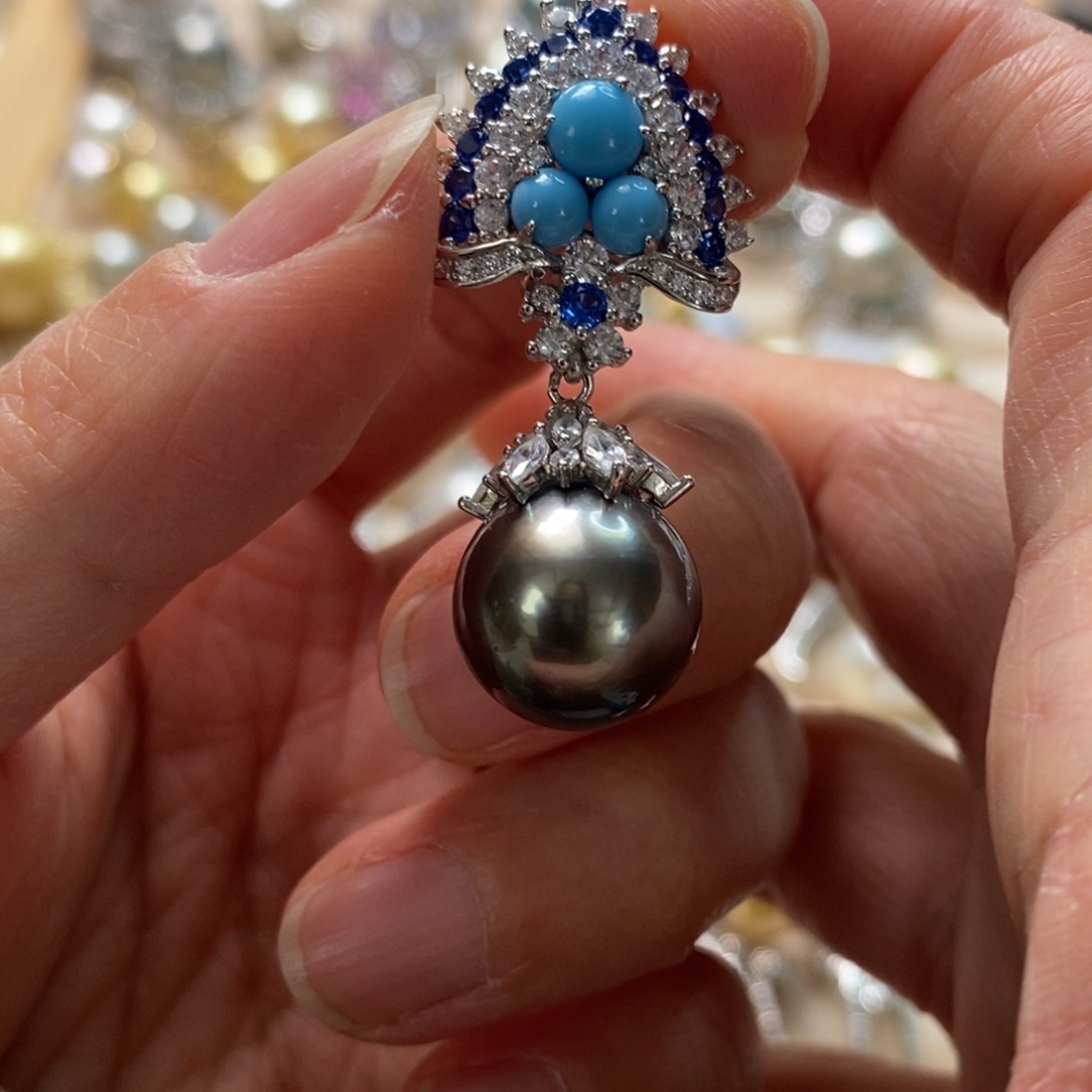 海水珍珠颈饰银S925镶嵌