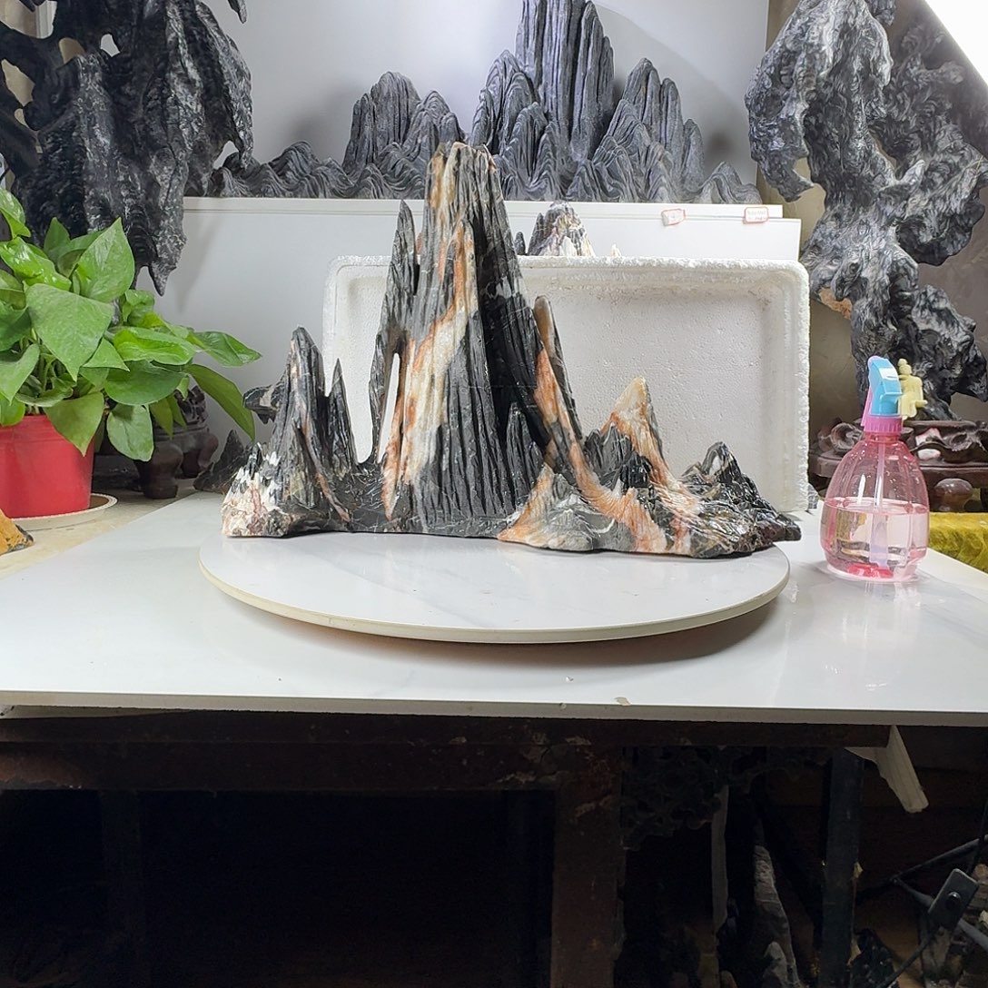 ༺***࿐山峰摆件鱼缸造景