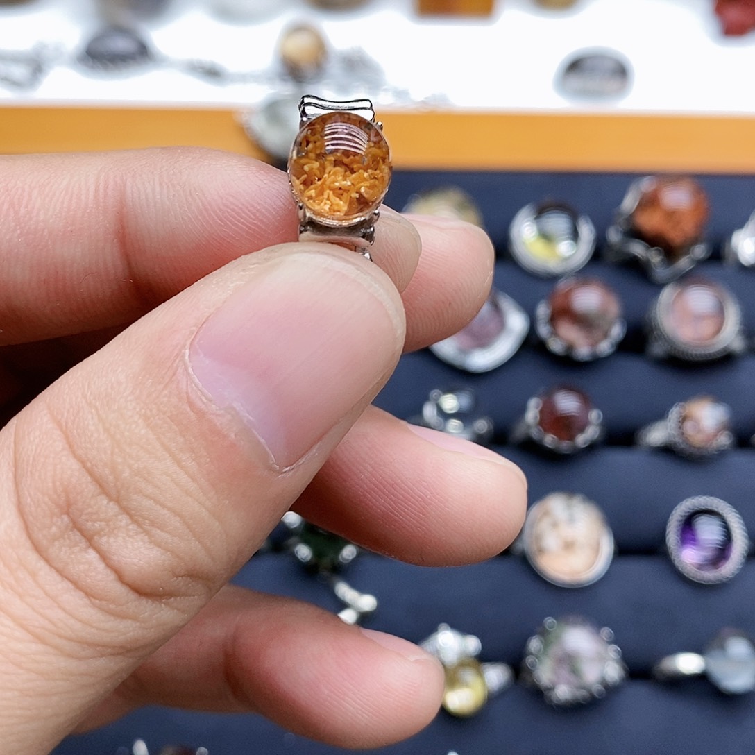 水晶戒指银S925镶嵌I**J天然水晶戒指