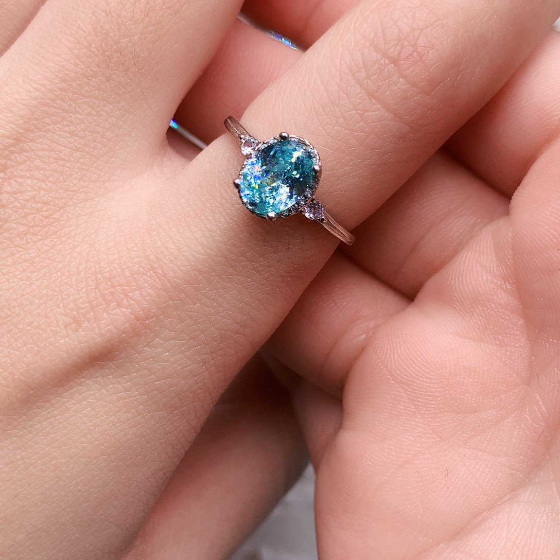 戒指碧玺银S925镶嵌