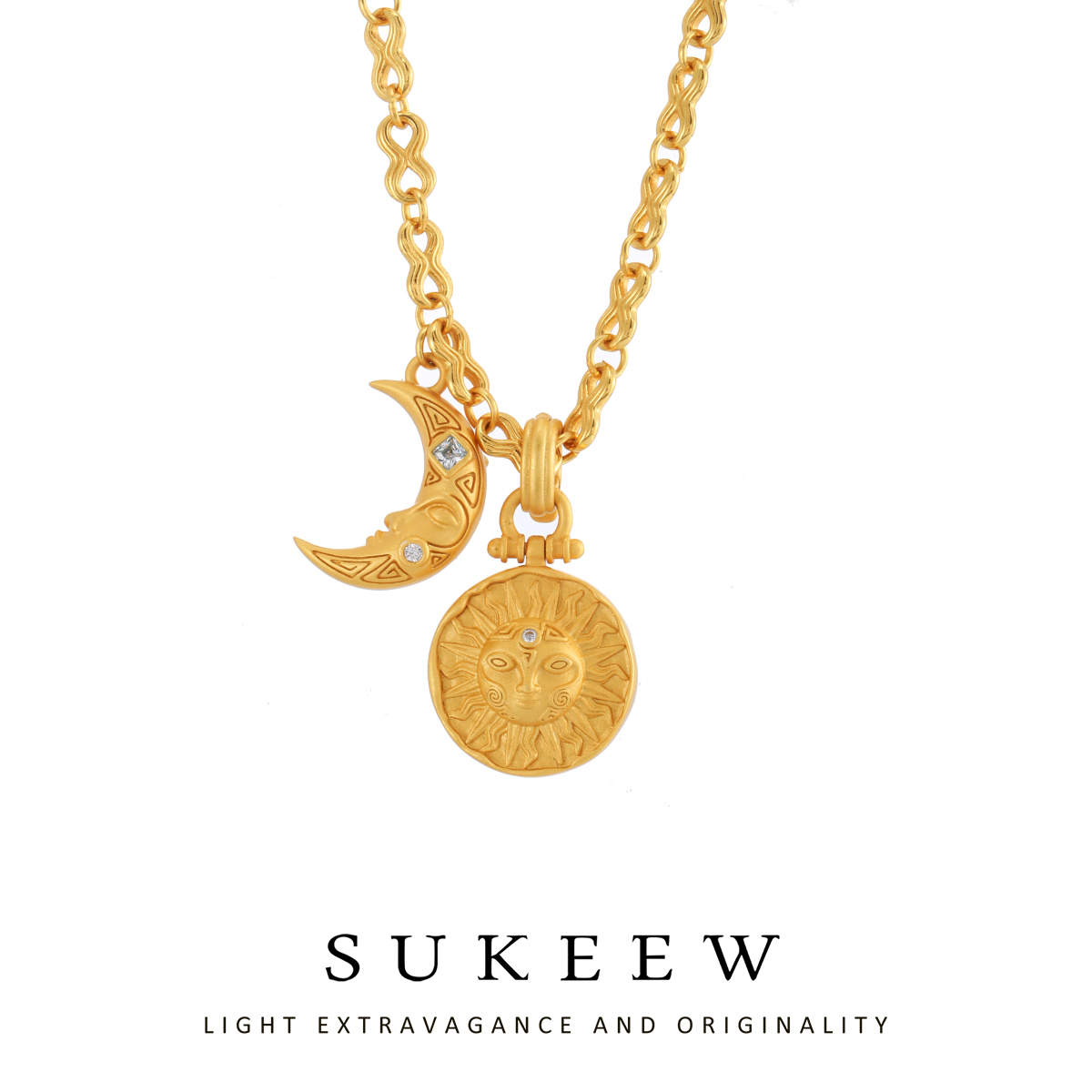 SUKEEW/酥可  【日月星辰】法式优雅太阳复古项链246205