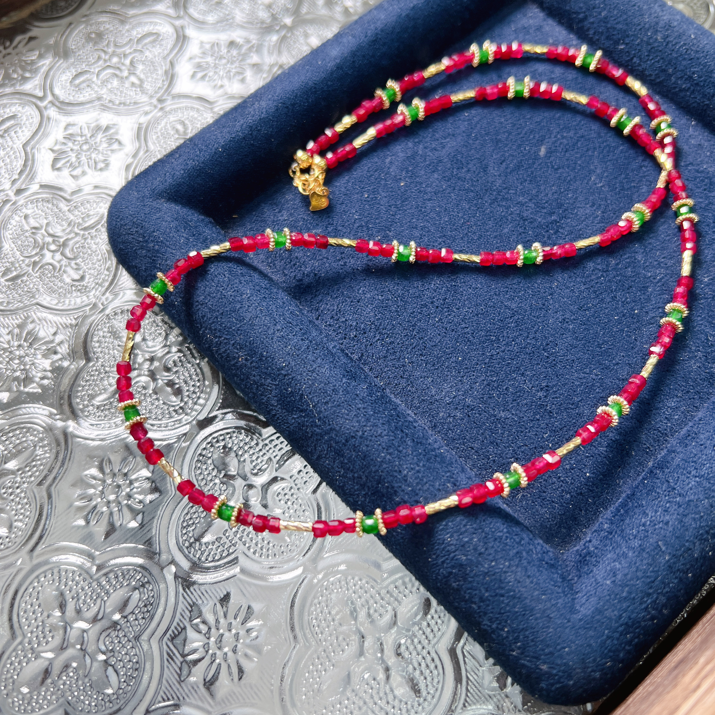 玫瑰之恋*红宝项链 锁骨链轻奢款