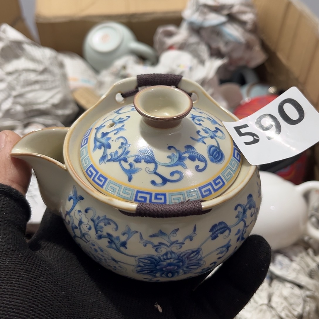 瓷片茶摆件工艺品摆件666