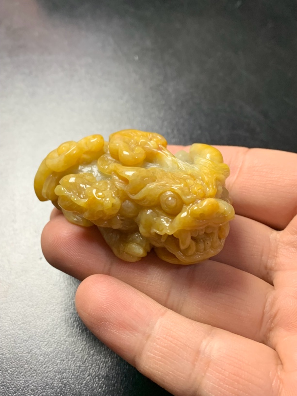 黄翡特色大貔貅霸王款缅甸天然翡翠A货现货