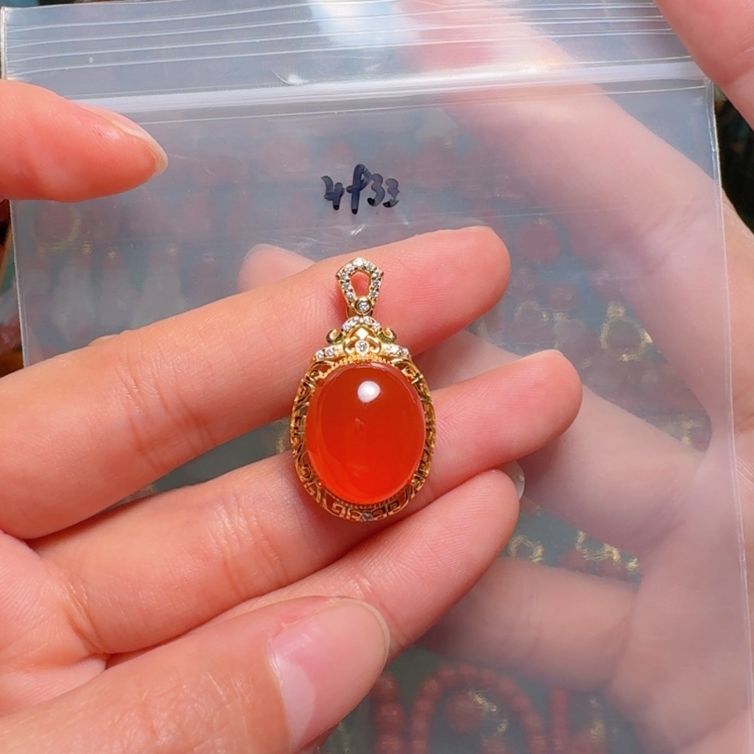 南红玛瑙南红银S925镶嵌