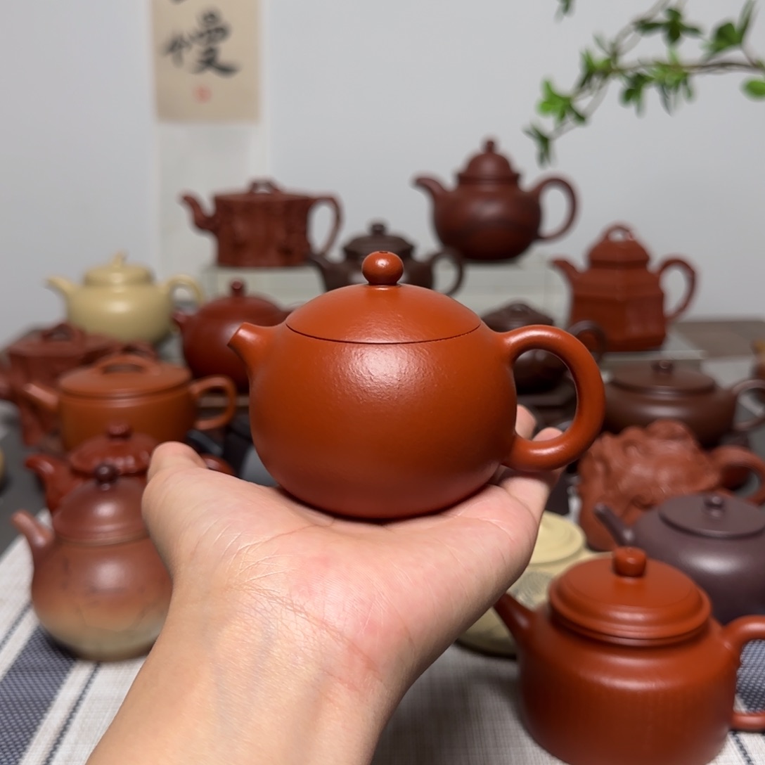 茶壶紫砂全手工西施壶 140cc 朱泥福利