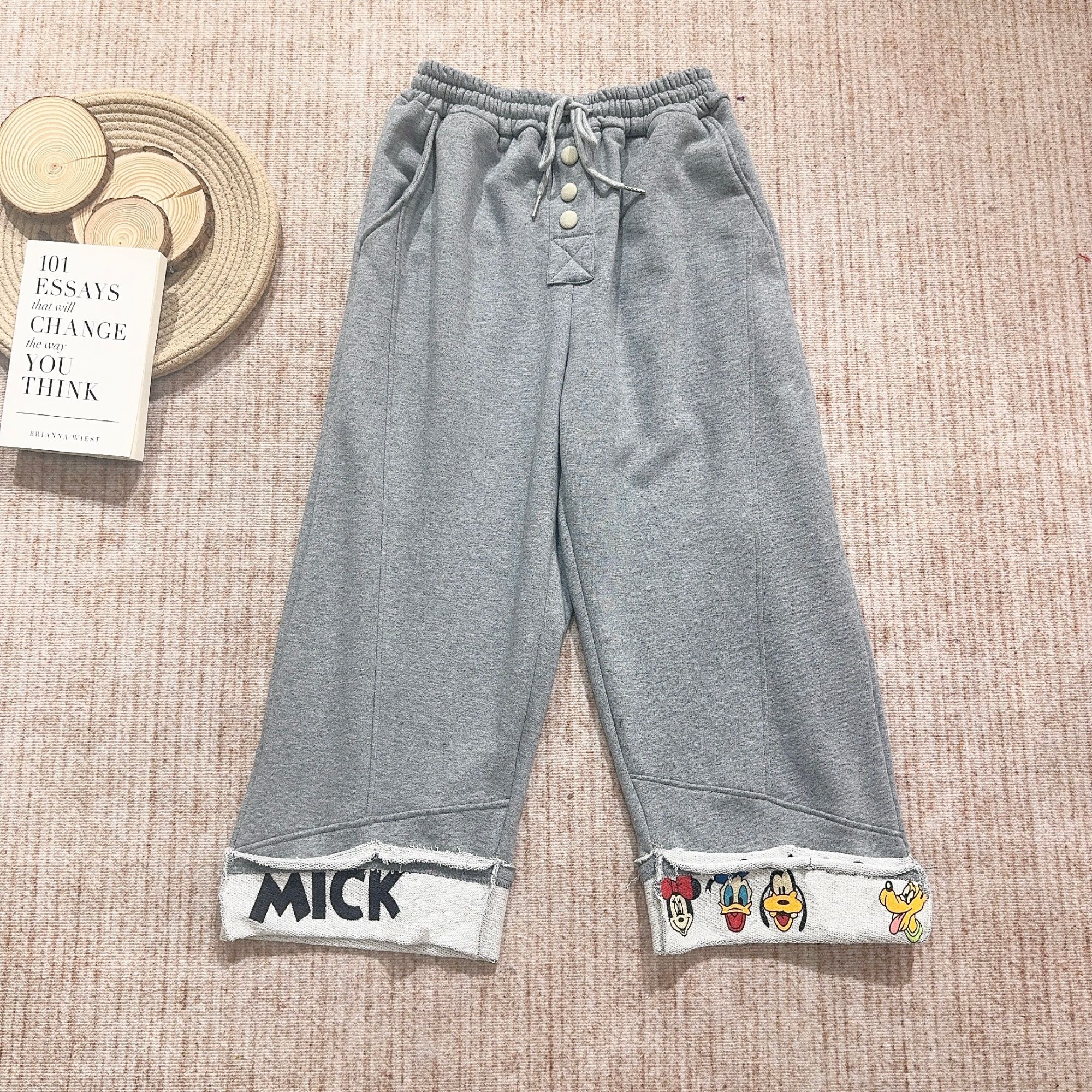 2025秋季新款百搭八分裤卡通印花休闲裤4813