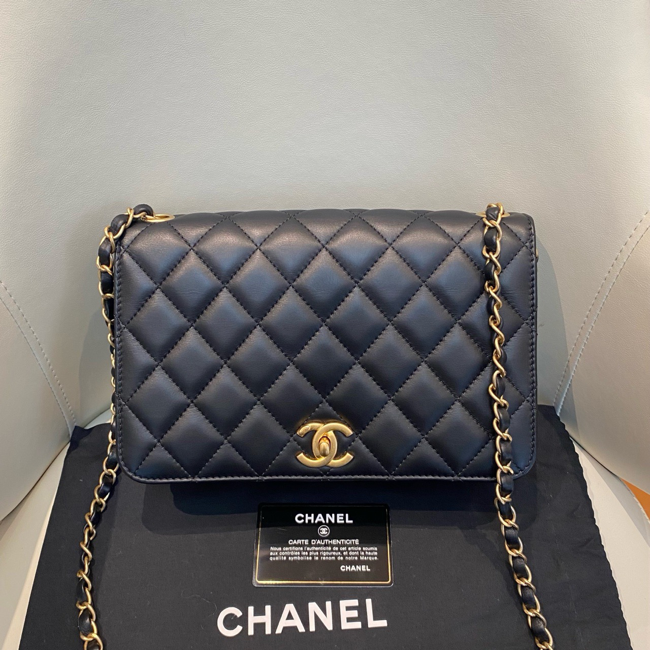 95新 Chanel/香奈儿 香奈儿Chanel 风琴包黑金 26开