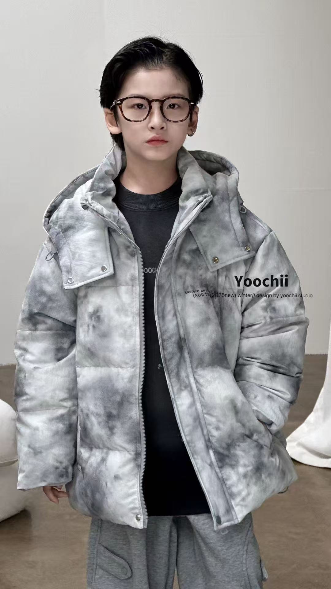 【854-YC】冬季男童潮酷风羽绒服时尚短款