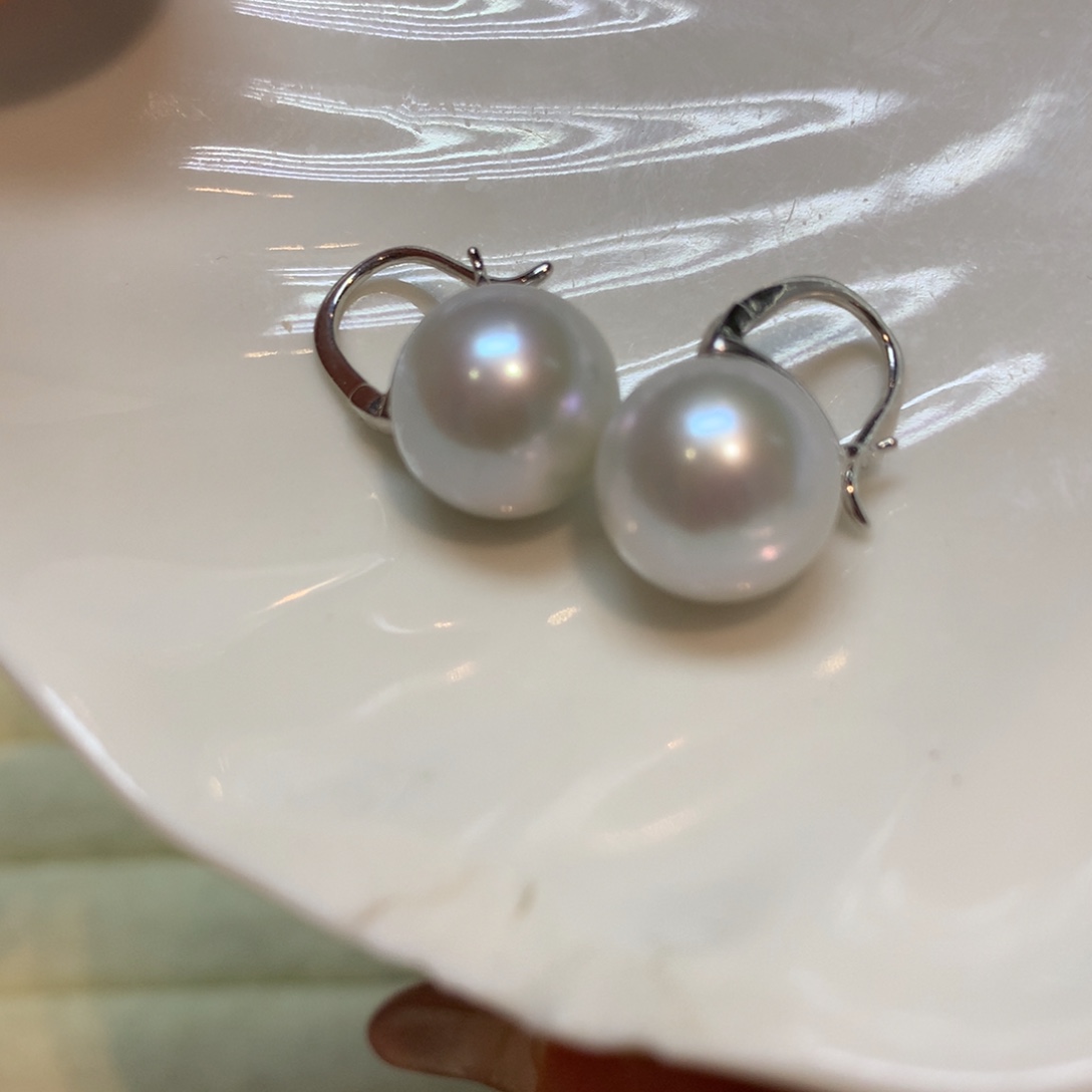 淡水珍珠耳饰银S925镶嵌