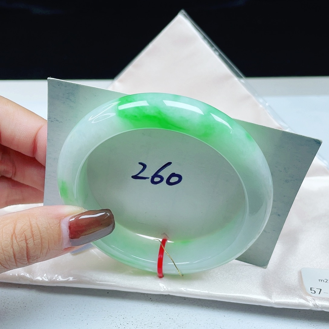 翡翠未镶嵌手镯 正圈57