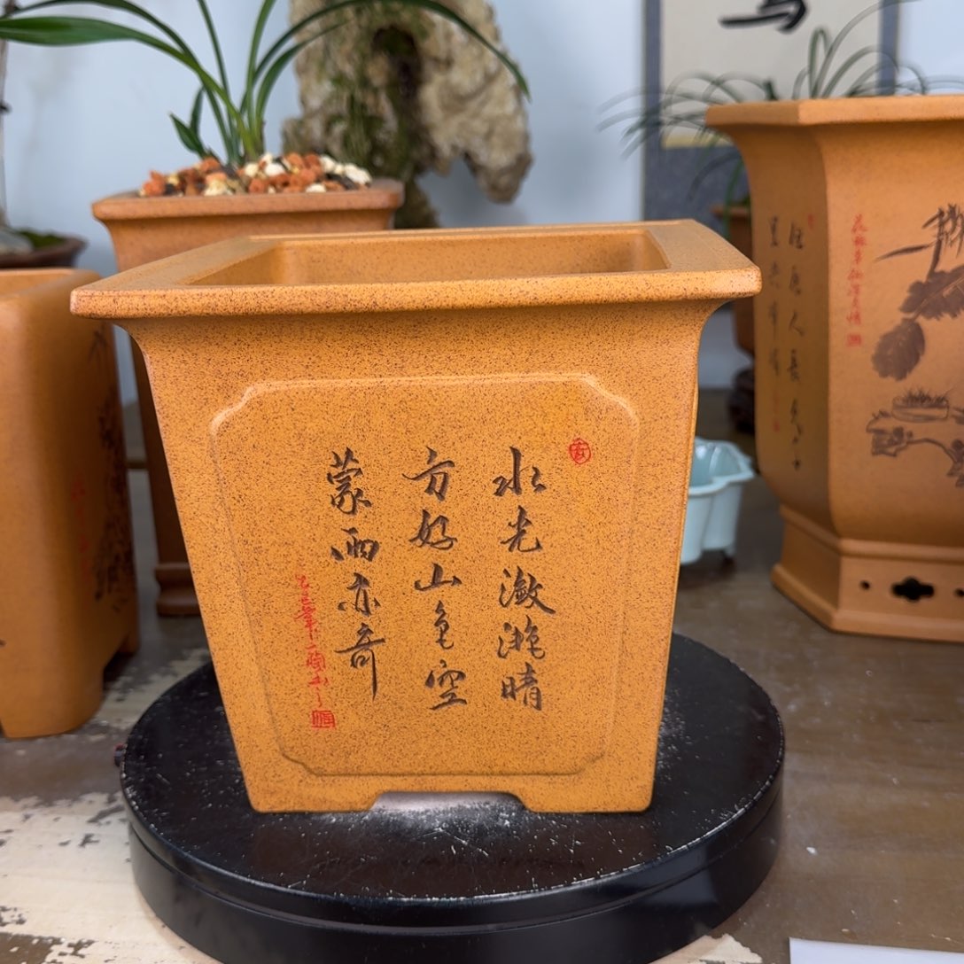 青***火花盆紫砂紫砂花盆