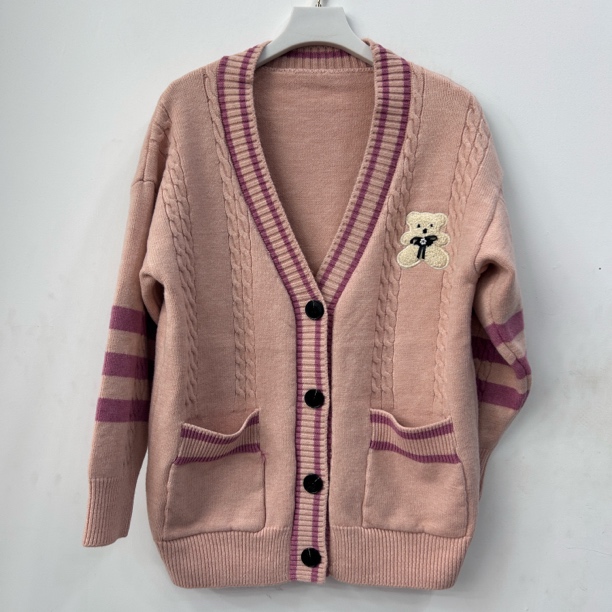 【名角服饰】【拼色开衫】女士秋冬百搭针织开衫