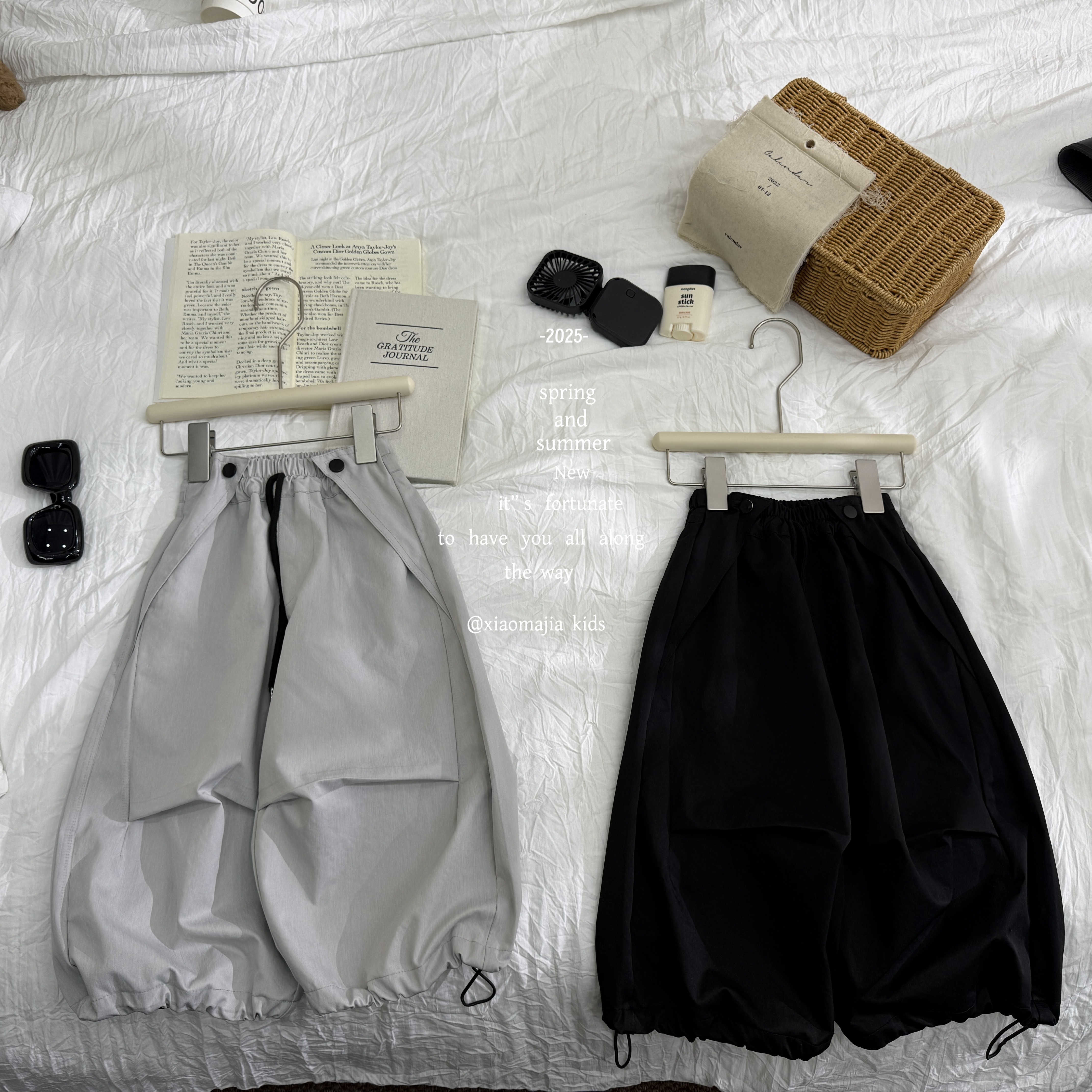 现货-小马家2025秋款儿童时尚休闲裤D-6555韩版阔腿裤男女童裤