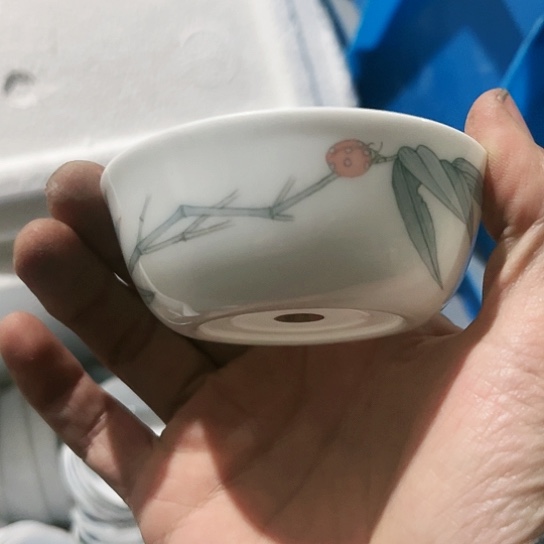 盘高岭土手绘杯一个陶瓷