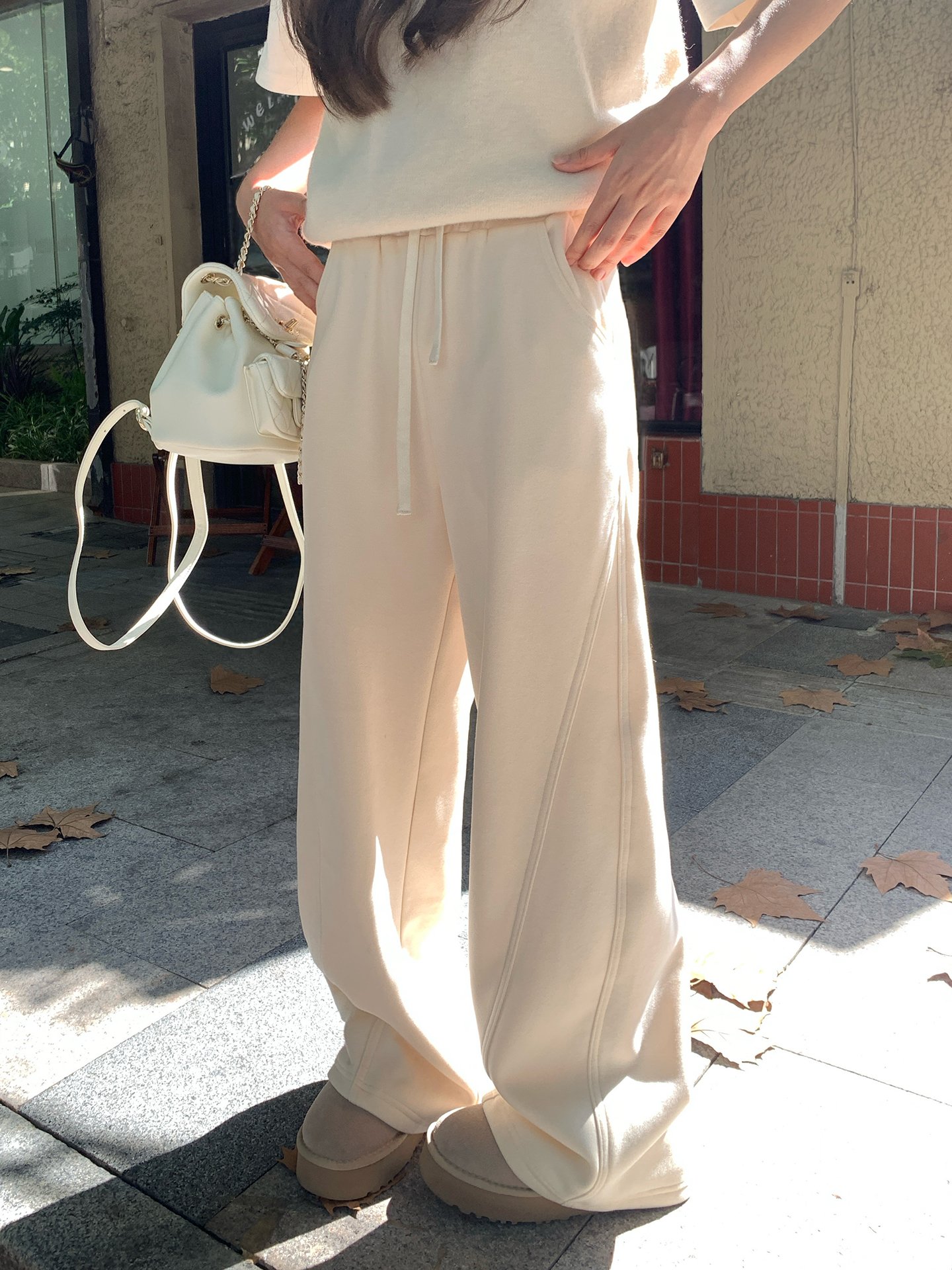 【香蕉裤】宽松阔腿休闲裤女2025年秋冬400g加绒加厚高腰显瘦卫裤