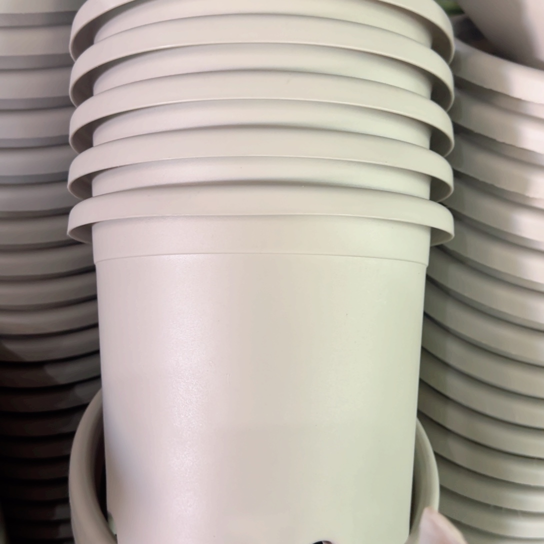 树脂四季盆3#无拖微瑕灰白10