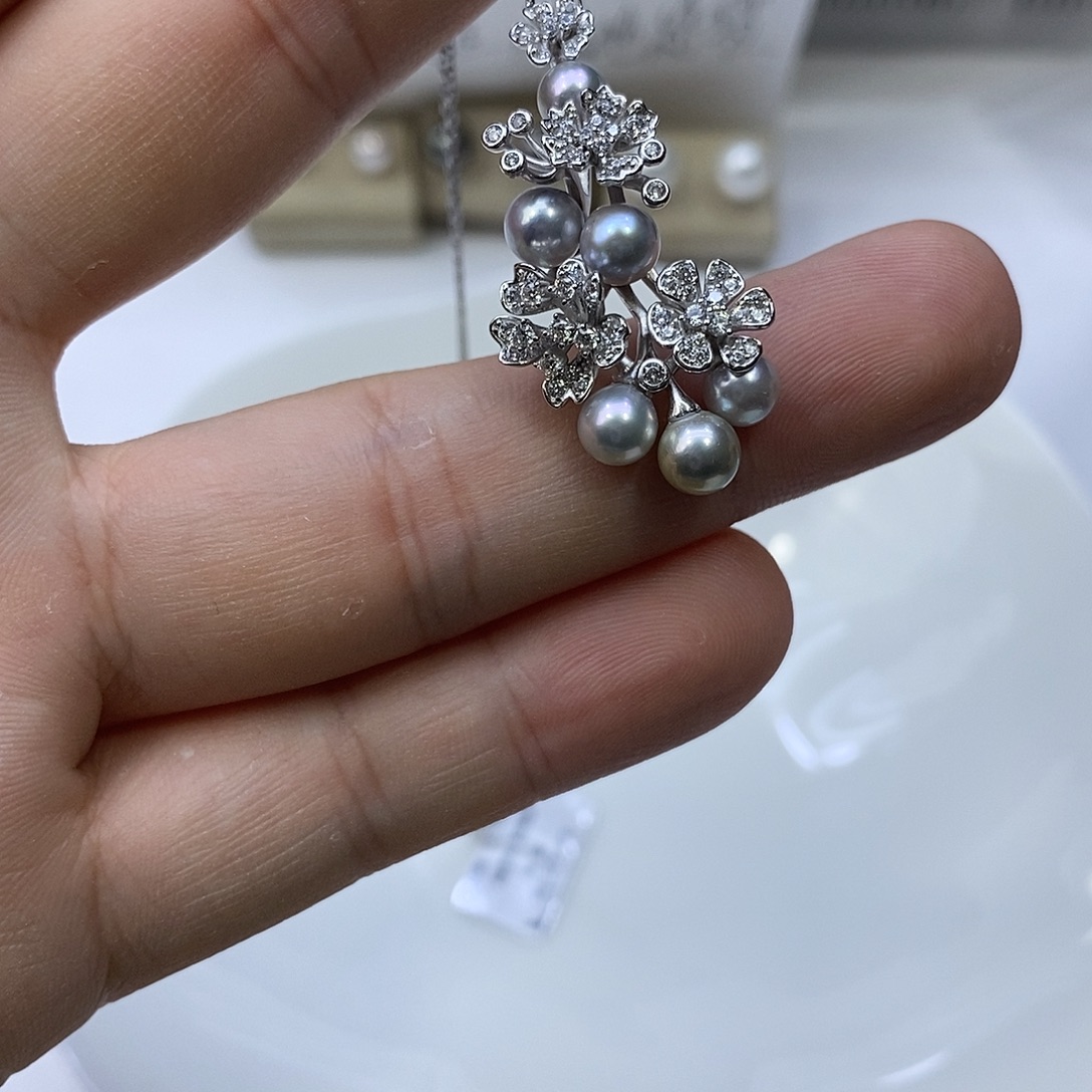 海水珍珠颈饰银S925镶嵌