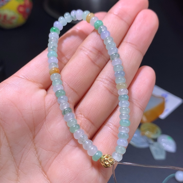 定制翡翠未镶嵌月*手链