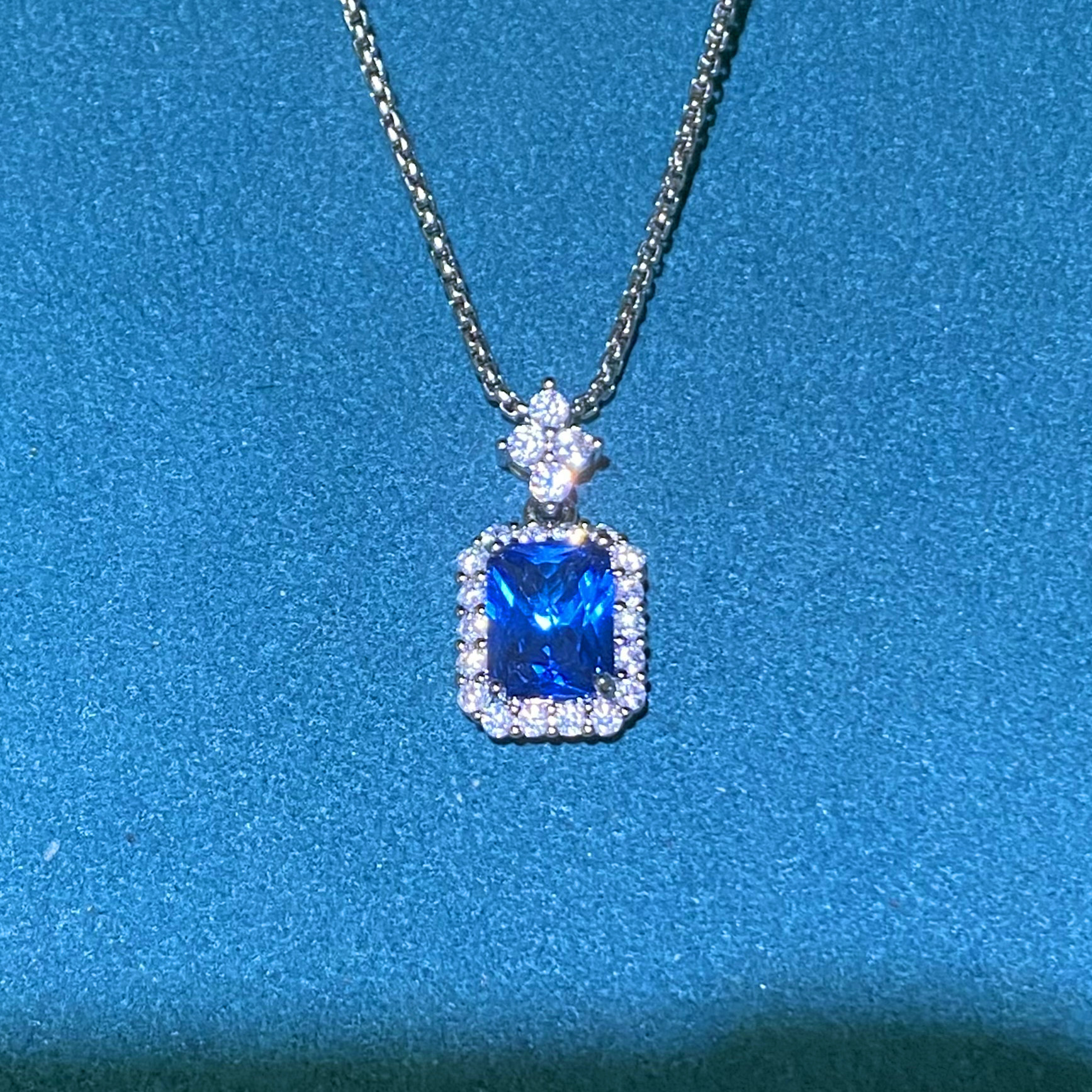 蓝宝石（处理）高贵豪华镶嵌蓝色吊坠512