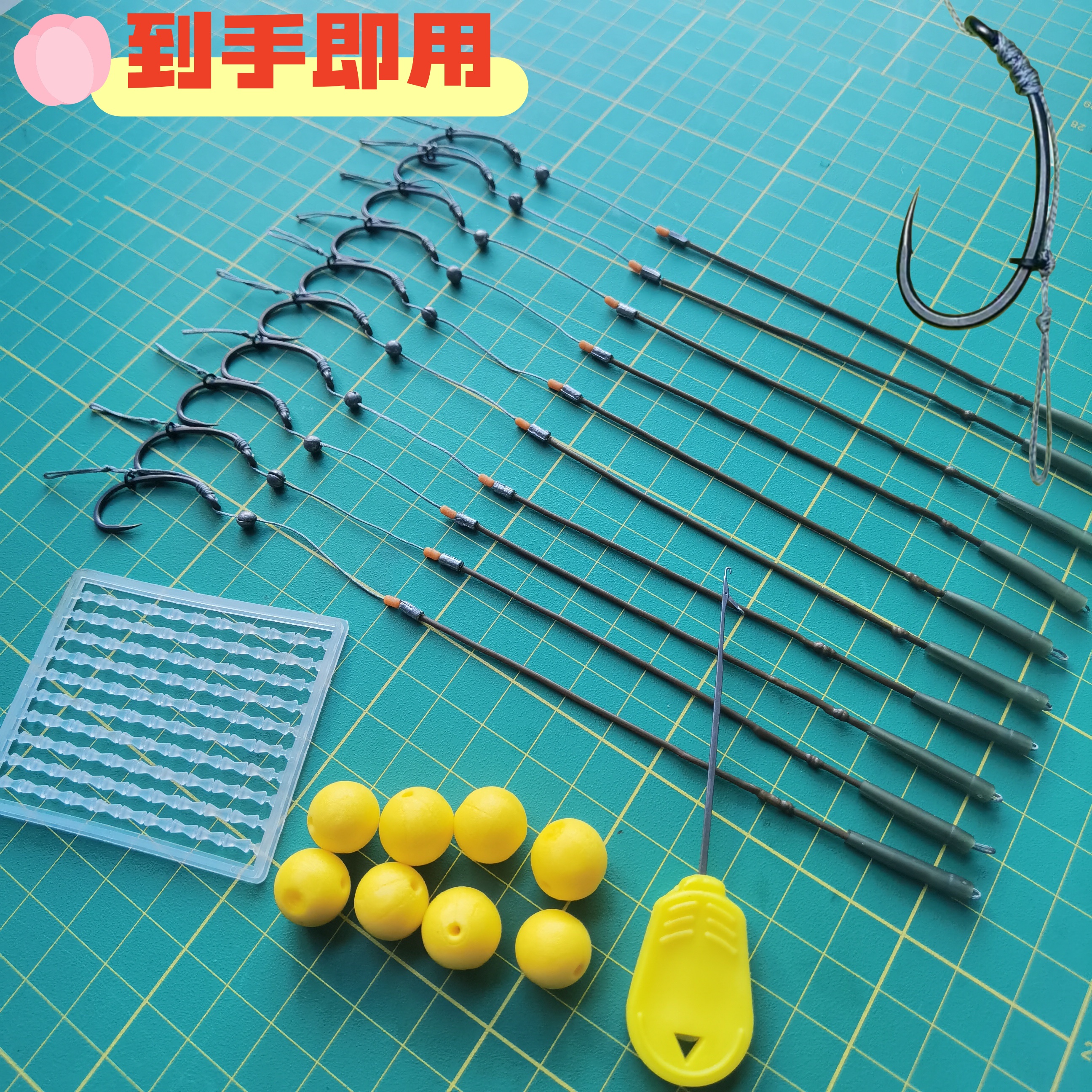 克洛尔反吹子线反底极鱼钩欧鲤钓KLOR管付鲤鱼钩罗尼线辫反底珠珠