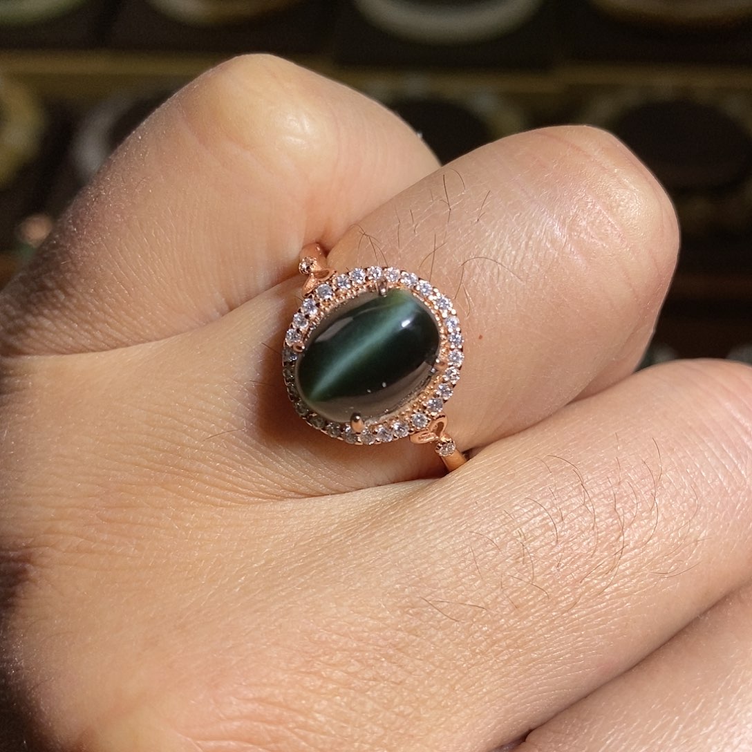 【闪购商品】银S925镶嵌戒指和田玉（碧玉）