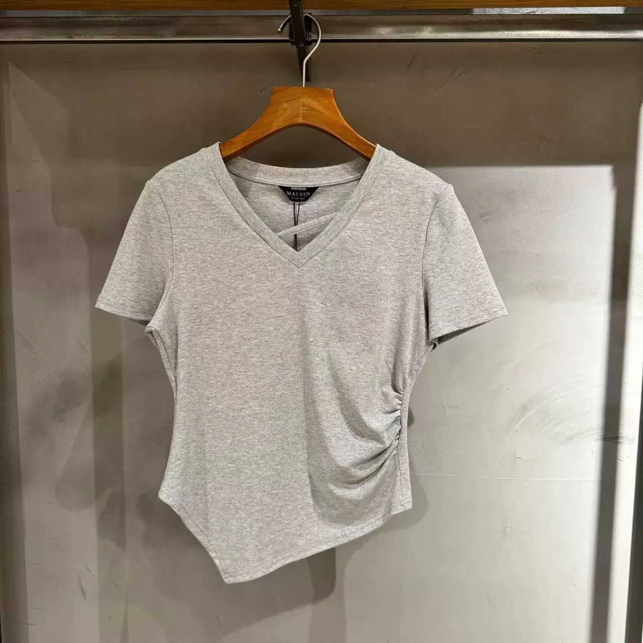 （22家）女装夏季新款短款收腰纯色弹力修身显瘦短袖T恤