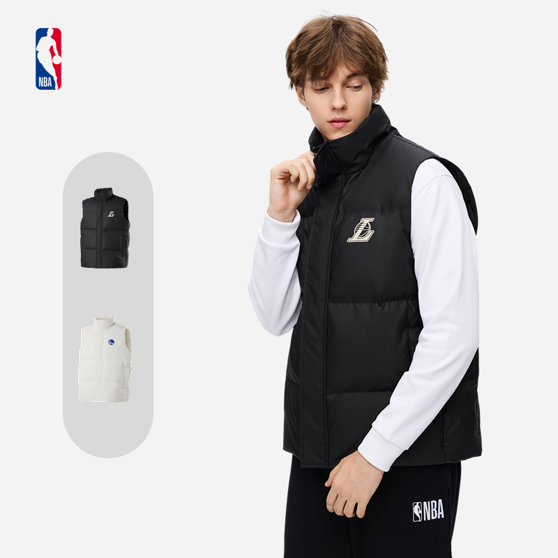 【新品】NBA官方金州勇士/洛杉矶湖人男女同款羽绒背心马甲百搭外套