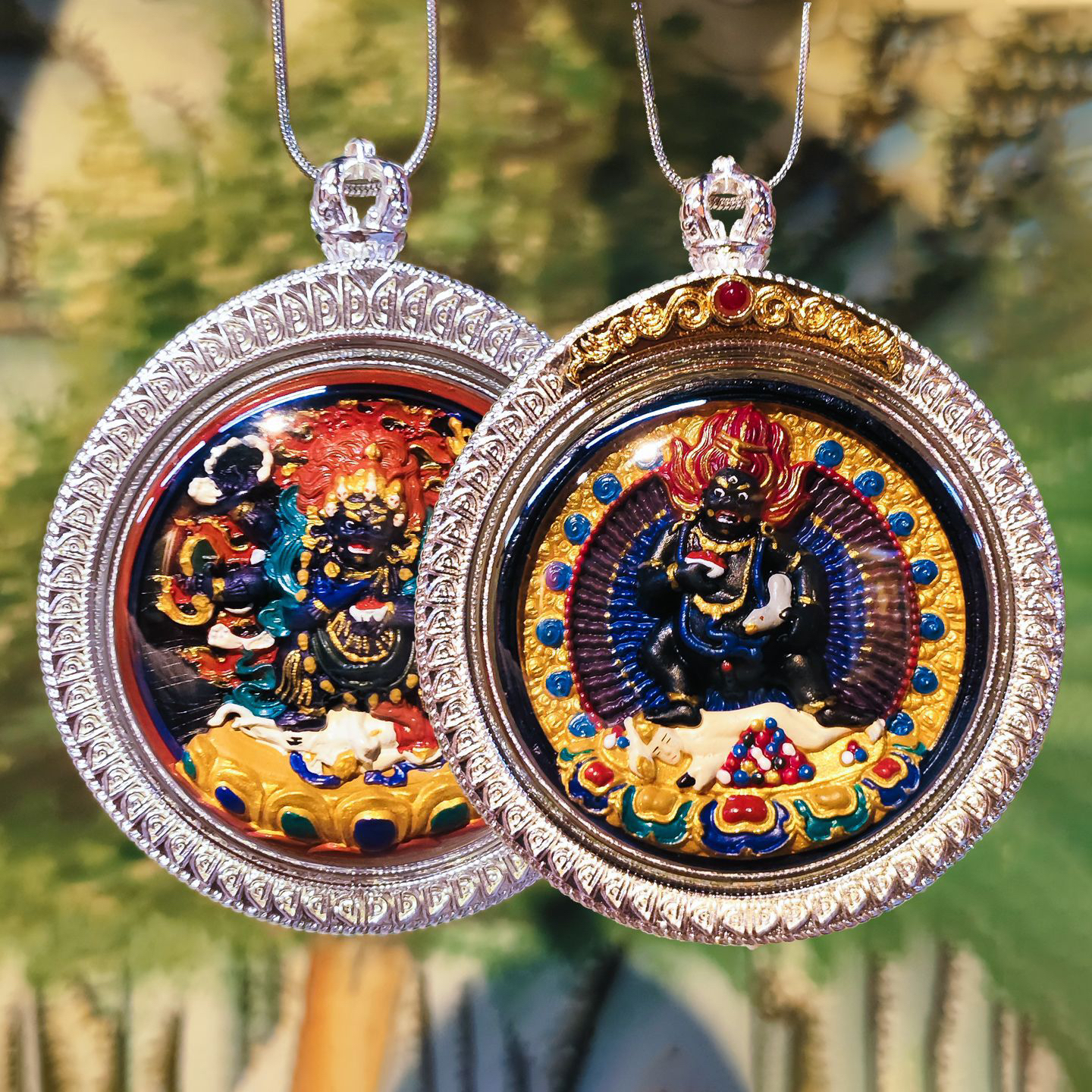 非金属亚克力吊坠 立体扎基拉姆绿度母黄财神擦擦亚克力外包