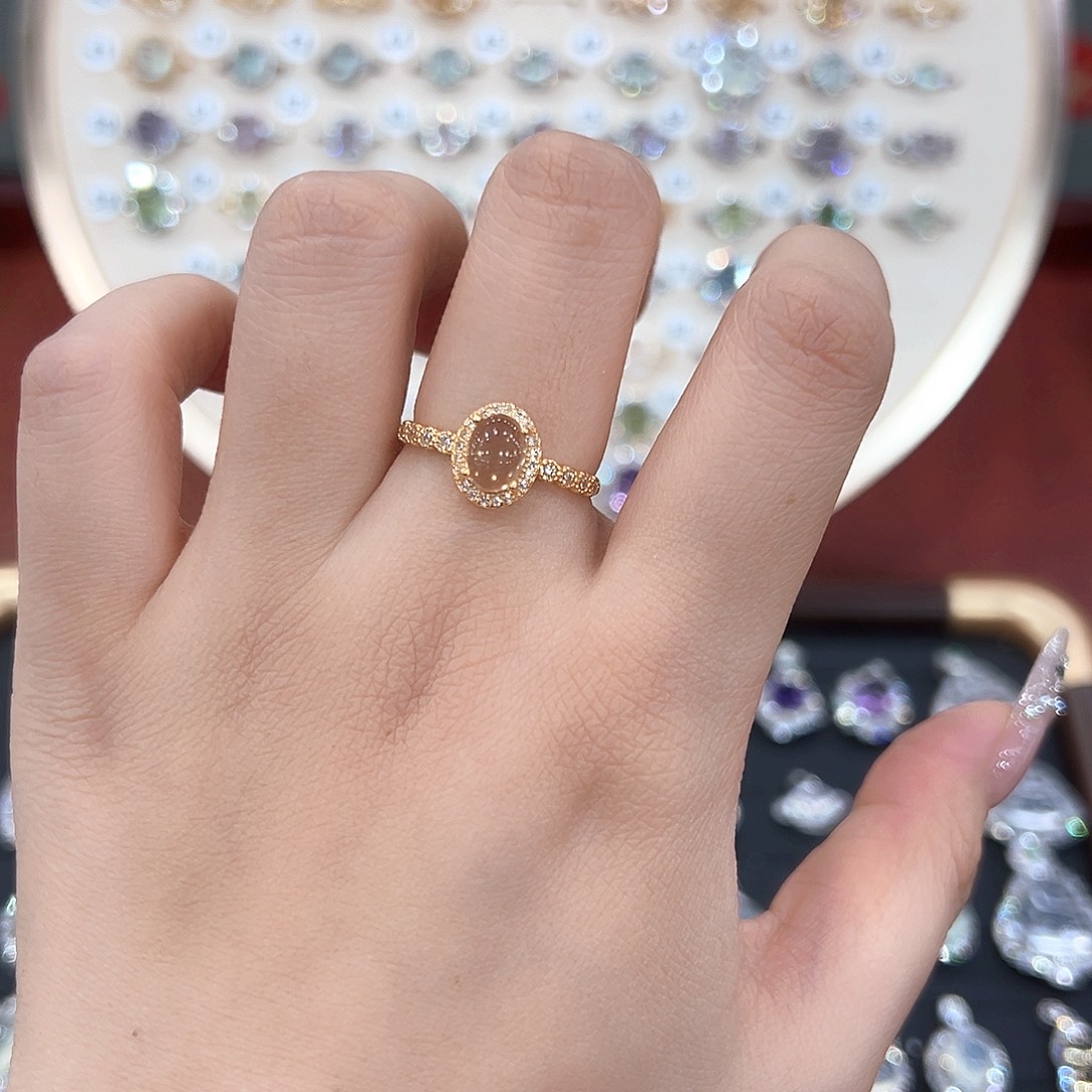 戒指银S925镶嵌黄晶