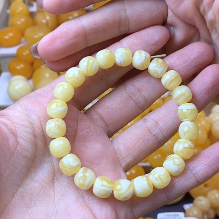 琥珀未镶嵌手链天然无优化琥珀蜜蜡